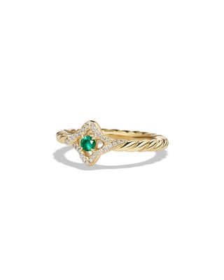 David Yurman + 5mm Venetian Quatrefoil Emerald Ring