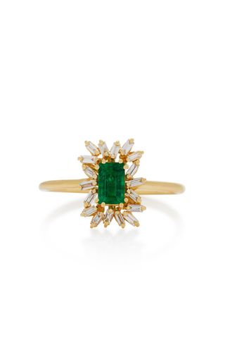 Suzanne Kalan + 18K Gold Emerald and Diamond Ring