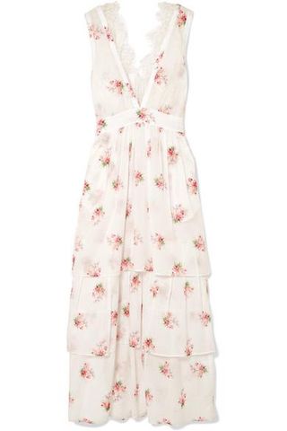 Brock Collection + Dale Lace-Trimmed Floral-Print Cotton-Voile Dress