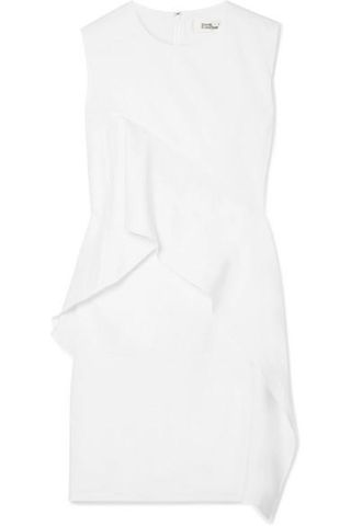 Diane von Furstenberg + Ruffled Stretch Linen-Blend Dress