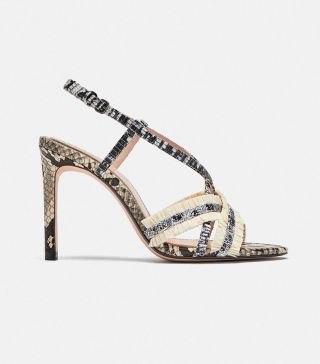 Zara + Leopard Print Leather Sandals