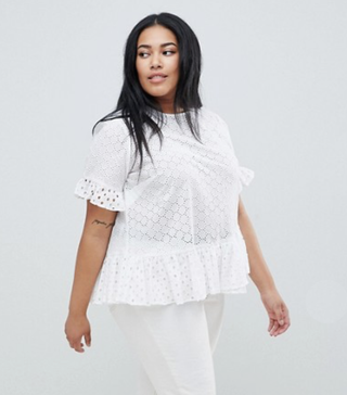 ASOS Curve + Tee in Mixed Broderie