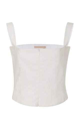 Brock Collection + Tayten Cotton and Silk-Blend Corset Top