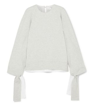 Victoria Victoria Beckham + Tie-Detailed Stretch-Jersey Sweatshirt