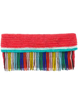 Sensi Studio + Woven Clutch With Beaded Fringing