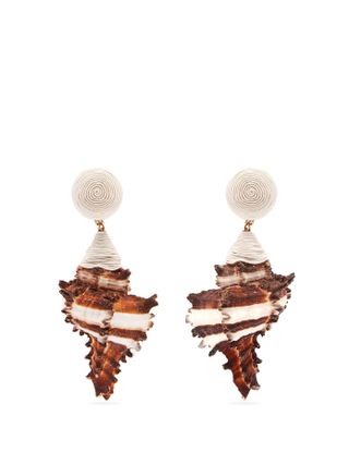 Rebecca de Ravenel + Ophelia Shell and Gold-Plated Clip-On Earrings