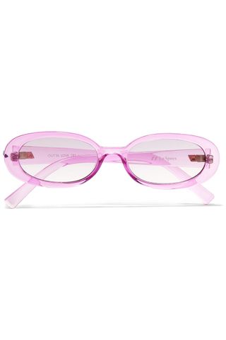 Le Specs + Outta Love Oval Frame Acetate Sunglasses