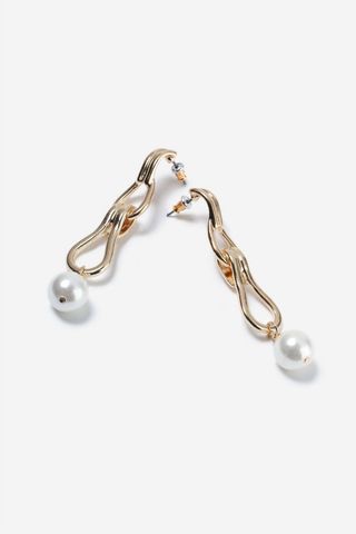 Topshop + Linked and Pearl Drop Earrings