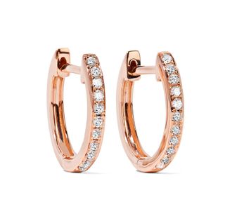 Anita Ko + Huggies 18-Karat Rose Gold Diamond Earrings