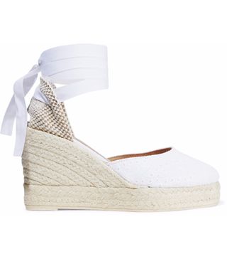 Manebí + Broderie Anglaise Wedge Espadrilles