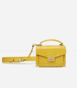 The Kooples + Mini Yellow Crocodile-Effect Emily Bag