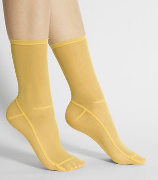 Darner Socks + Solid Yellow Mesh Socks