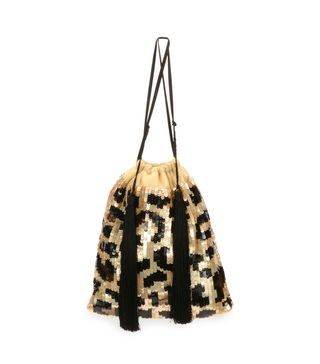 Attico + Full Sequin Leopard Pouch Bag