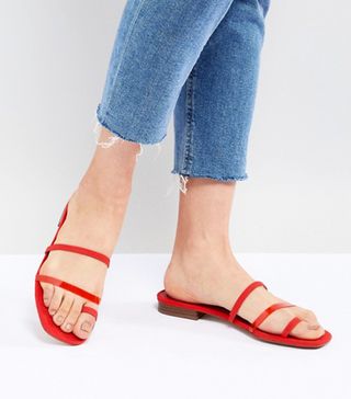 Bershka + Clean Multi-Strap Flat Sandals