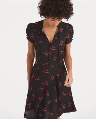 Polo Ralph Lauren + Cherry-Print Crepe Dress