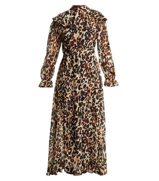 Sonia Rykiel + Leopard-Print Silk Maxi Dress