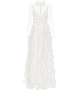 Valentino + Ruffled Silk Gown