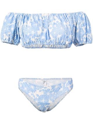 Lisa Marie Fernandez + Leandra Floral Denim Bikini