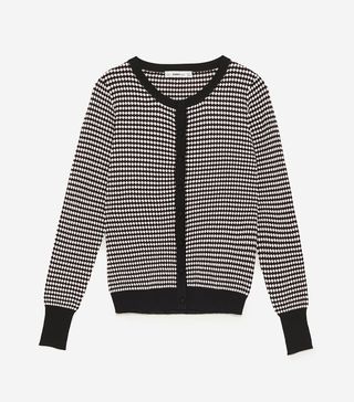 Zara + Buttoned Jacquard Jacket