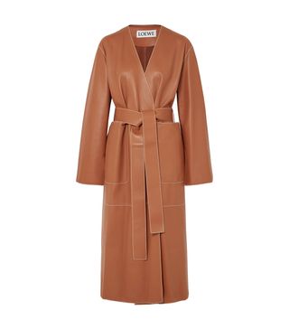 Loewe + Belted Leather Coat