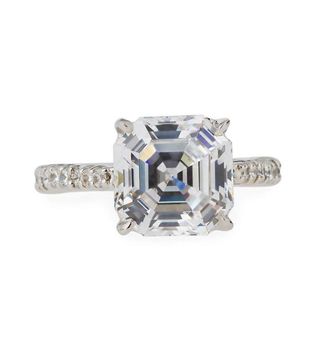 Fantasia by DeSerio + Asscher-Cut CZ Crystal Ring