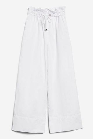 Topshop Moto + Draw Tie Cropped Wide Leg Jeans