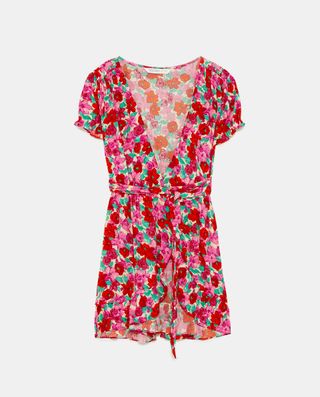 Zara + Floral Print Wrap Dress