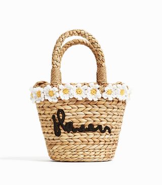 Zara Kids + Mini Straw Basket With Daisies