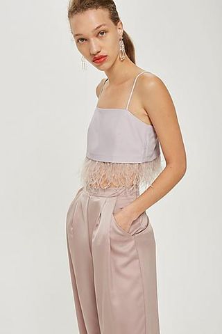 Topshop + Feather Hem Camisole Top