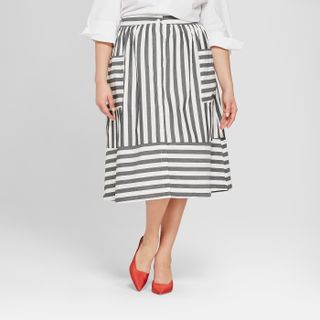 Who What Wear + Button-Down Birdcage Skirt