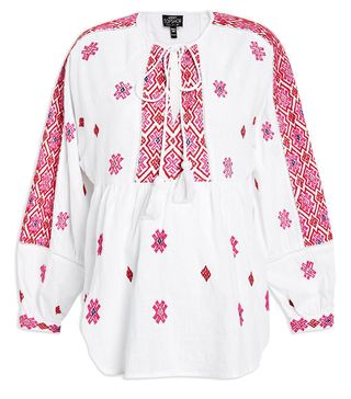 Topshop Maternity + Embroidered Smock Blouse