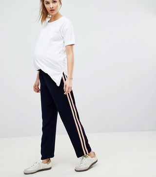ASOS Maternity + Tailored Jogger with Side Stripe Panel