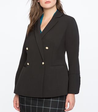 Eloquii + Pearl Button Double Breasted Blazer