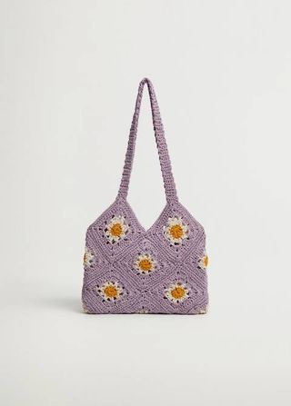 Mango + Floral Crochet Bag