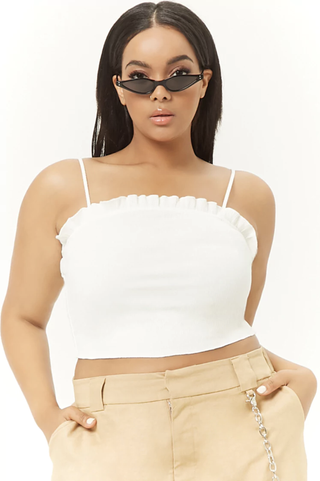 Forever 21 + Ruffle-Trim Cropped Cami