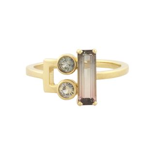 Mociun + One-of-a-Kind Bicolor Sapphire and Tourmaline Ring