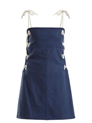 Staud + Raft Linen-Blend Mini Dress