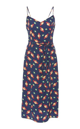 HVN + Lily Belted Printed Slip Dress
