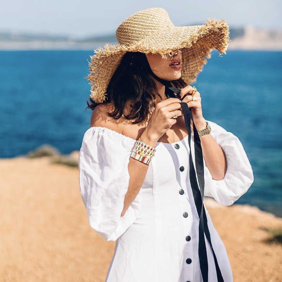 beach dress with hat Yellow Italian Summer Maxi Dress | Linen Dress