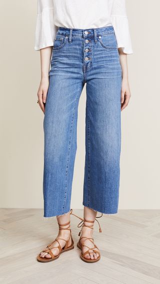 Madewell + Wide-Leg Crop Jeans: Button-Front Edition