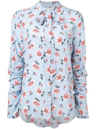Veronica Beard + Floral Print Pussy Bow Blouse