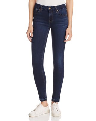 7 for All Mankind + The Ankle Skinny Jeans in Dark Wash