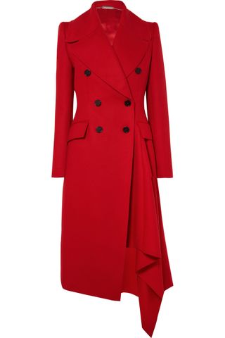 Alexander McQueen + Double-Breasted Asymmetric Wool and Cashmere-Blend Coat