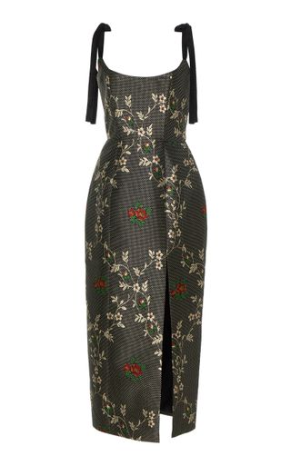 Markarian + Monroe Floral-Jacquard Midi Dress