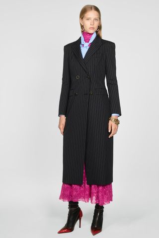 Zara + Pinstripe Dress Coat
