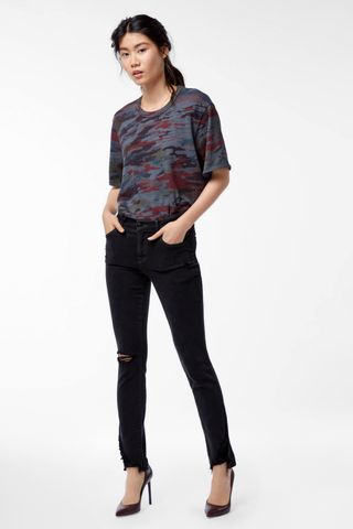 J Brand Jeans + 811 Mid-Rise Skinny in Hendrix Destruct