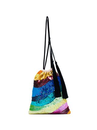Attico + Sequin Tassel Rainbow Bracelet Bag
