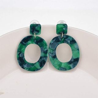 SIYWINA + Acrylic Earrings Fashion Cellulose Acetate Earrings Oval Pendient Fashion Jewelry