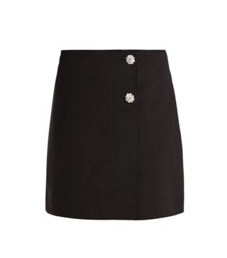 MSGM + Crystal-Embellished Crepe Mini-Skirt