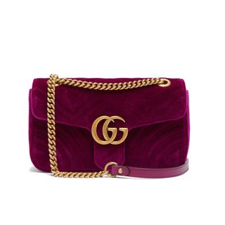 Gucci + GG Marmont Quilted-Velvet Cross-Body Bag